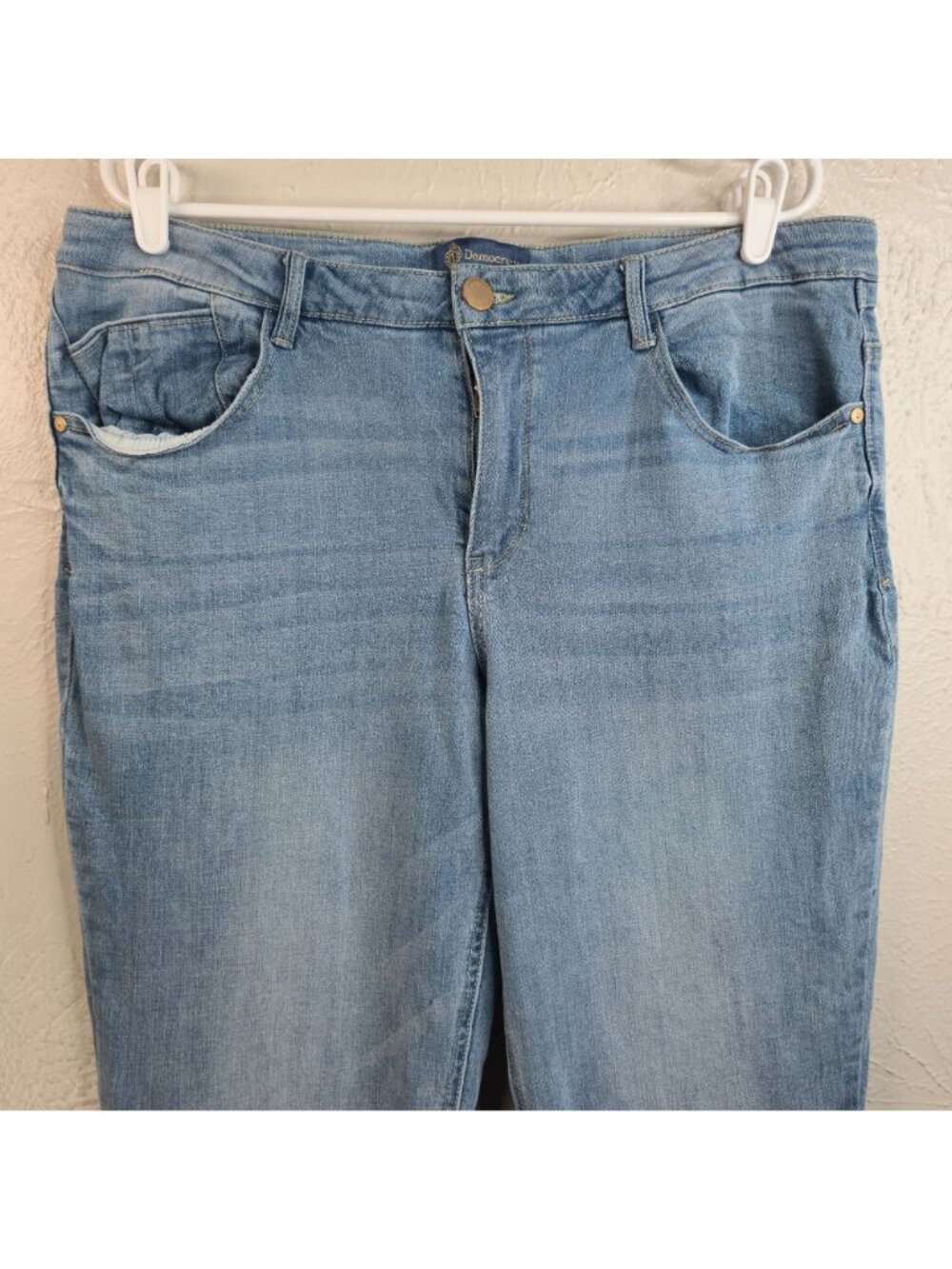 Slimming Shaping Bootcut Jeans 16 High Rise Light Blue Wash Casual Stretch Denim - Picture 4 of 8